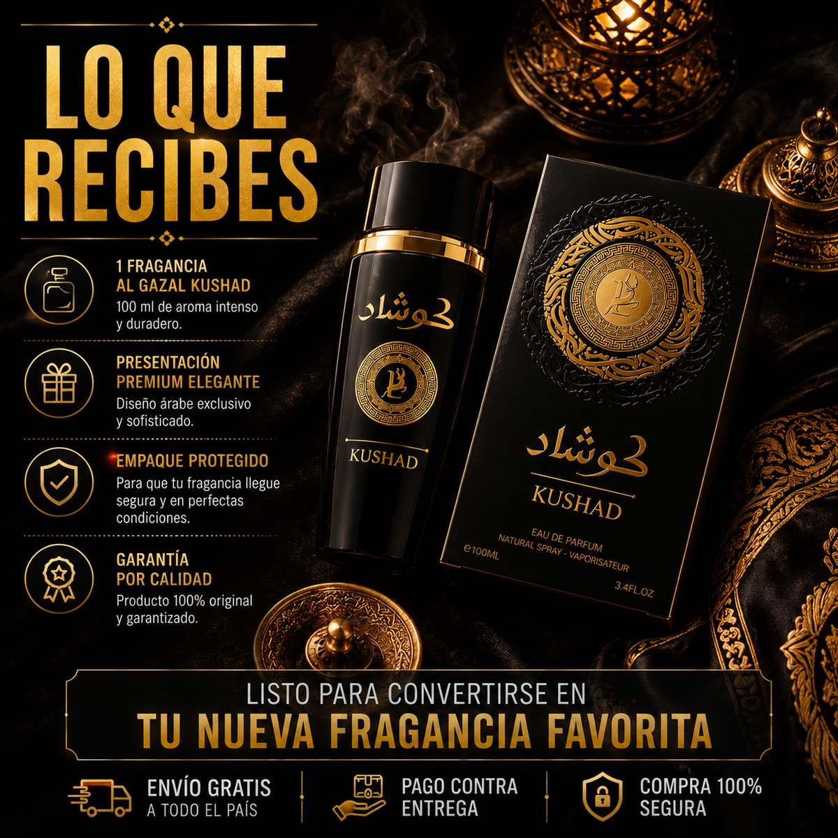 AL GAZAL Kushad™ — Fragancia Árabe Masculina Intensa y Elegante