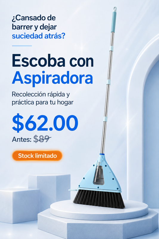 Escoba con Aspiradora para Recolección