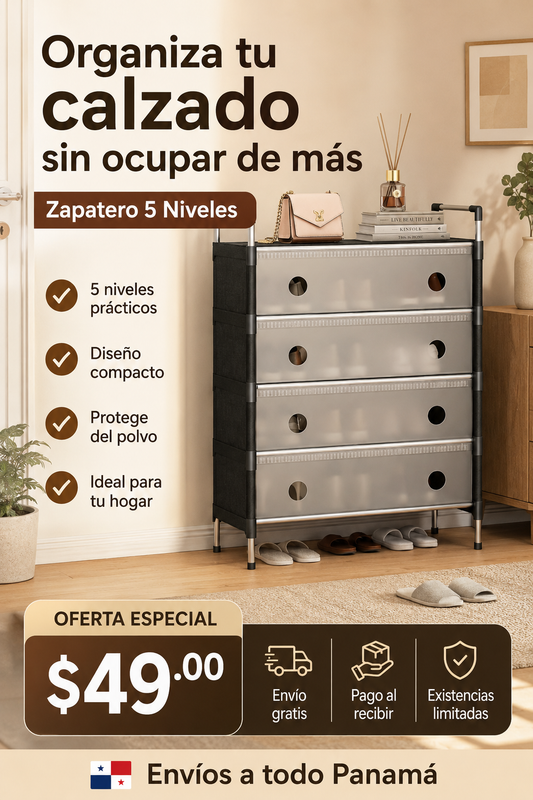 Zapatero Organizador 5 Niveles para Ropa y Calzado