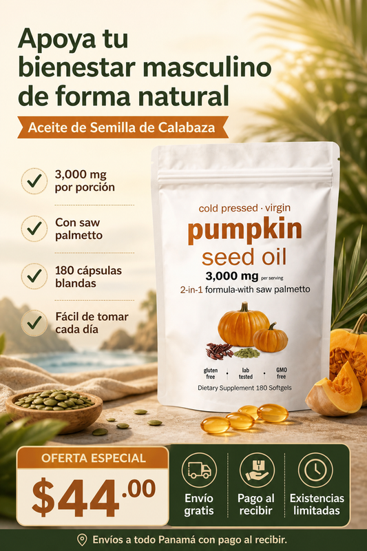 Aceite de Semilla de Calabaza en Cápsulas 4000 mg