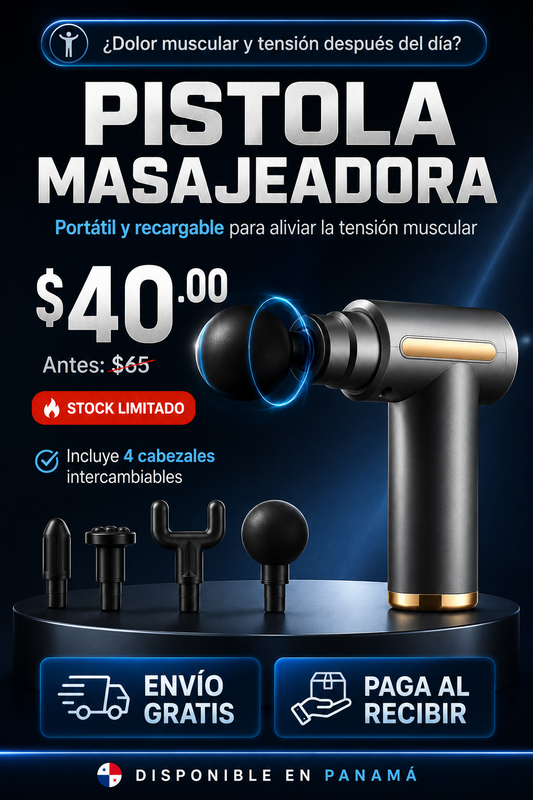 Pistola Masajeadora Muscular Portátil