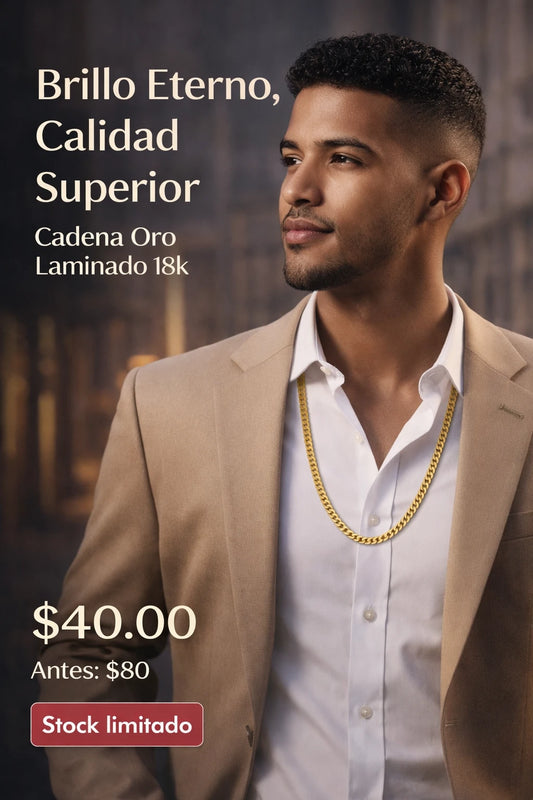 Cadena de Eslabones Oro Laminado 18K || Línea Premium