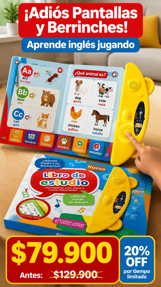 Libro de sonido ABC interactivo con inglés para niños