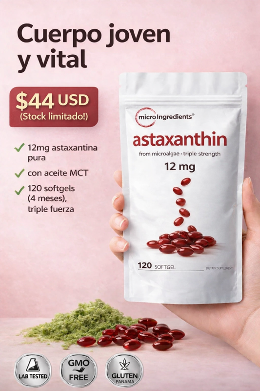 Cápsulas de Astaxantina 12mg Antioxidante