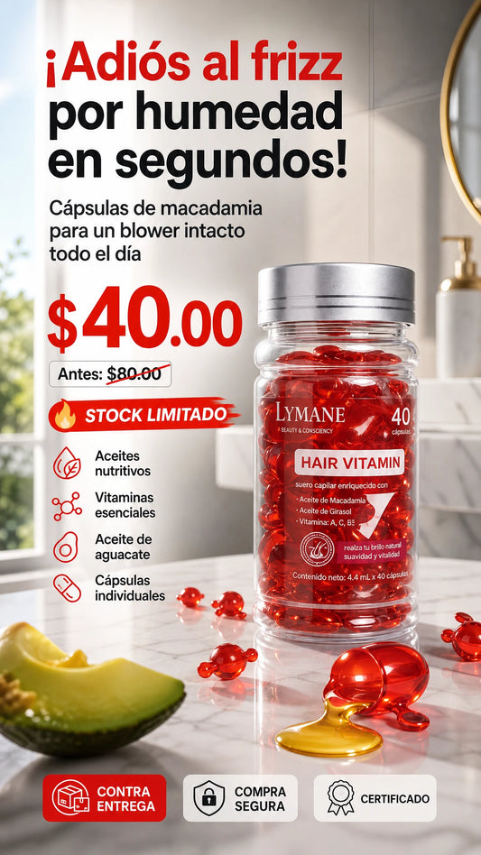 Cápsulas Capilares Hair Vitamin para Cabello Brillante y Suave