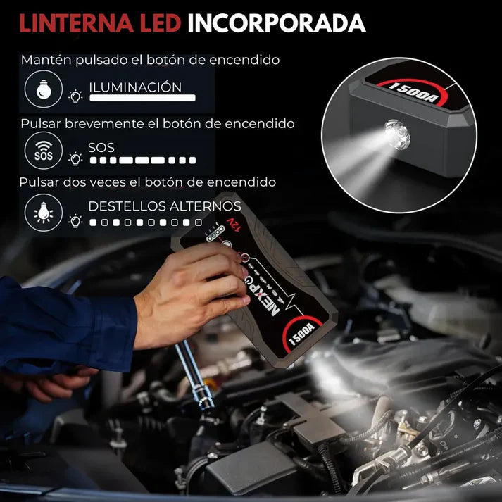 EnergyMax™PRO || Arrancador de Batería Con 11.000 mAh.