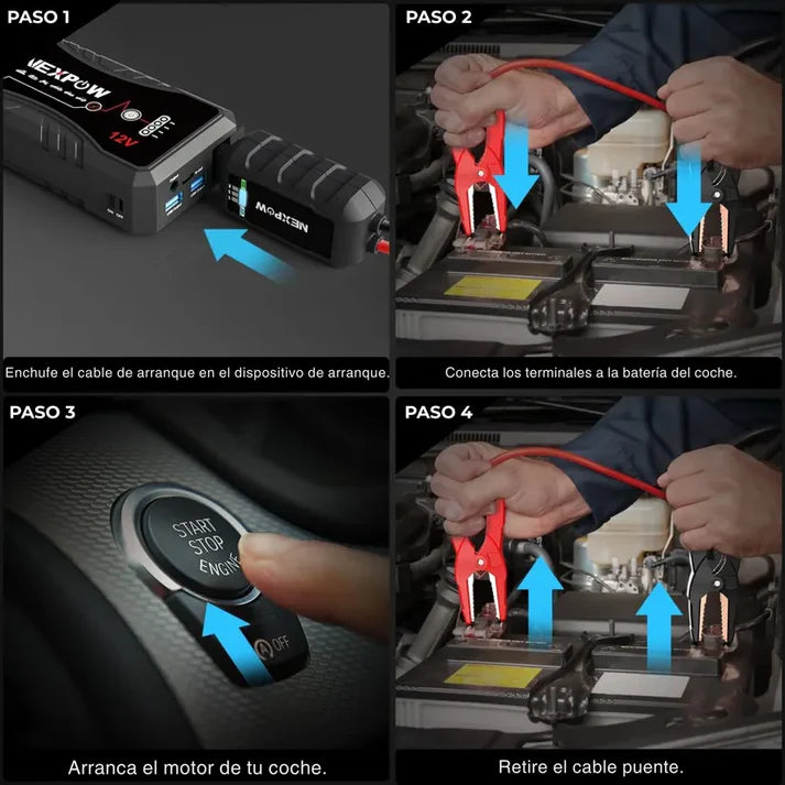 EnergyMax™PRO || Arrancador de Batería Con 11.000 mAh.