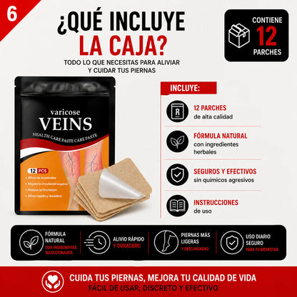 Parches Varices™ Alivio Diario, Sensación de Ligereza y Bienestar Desde la Primera Aplicación