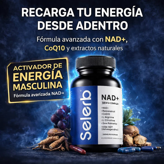 SELERB® NAD+ Recupera tu energía masculina y vuelve a rendir como antes