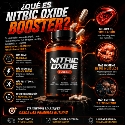 NITRIC OXIDE BOOSTER™ Más energía, mejor pump y entrenamientos que sí se sienten.