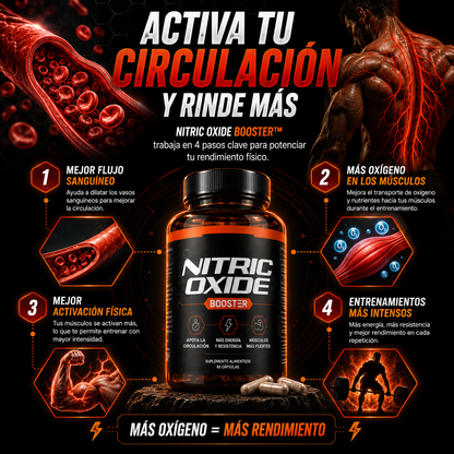 NITRIC OXIDE BOOSTER™ Más energía, mejor pump y entrenamientos que sí se sienten.