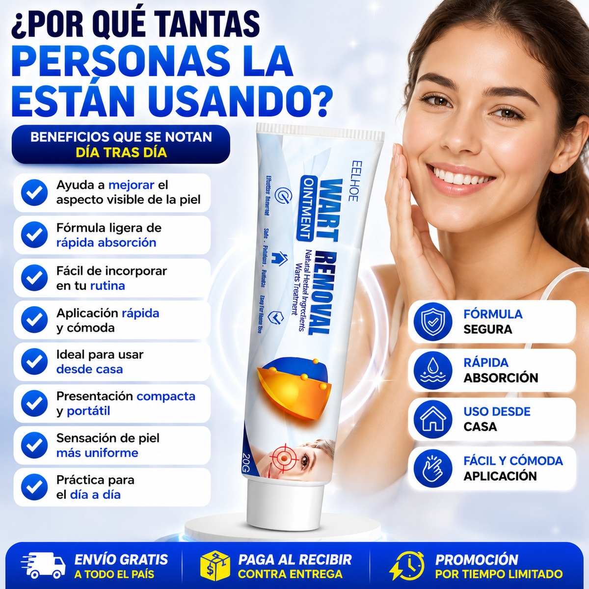 Wart Removal™ Crema para Verrugas y Limpieza Visible de la Piel
