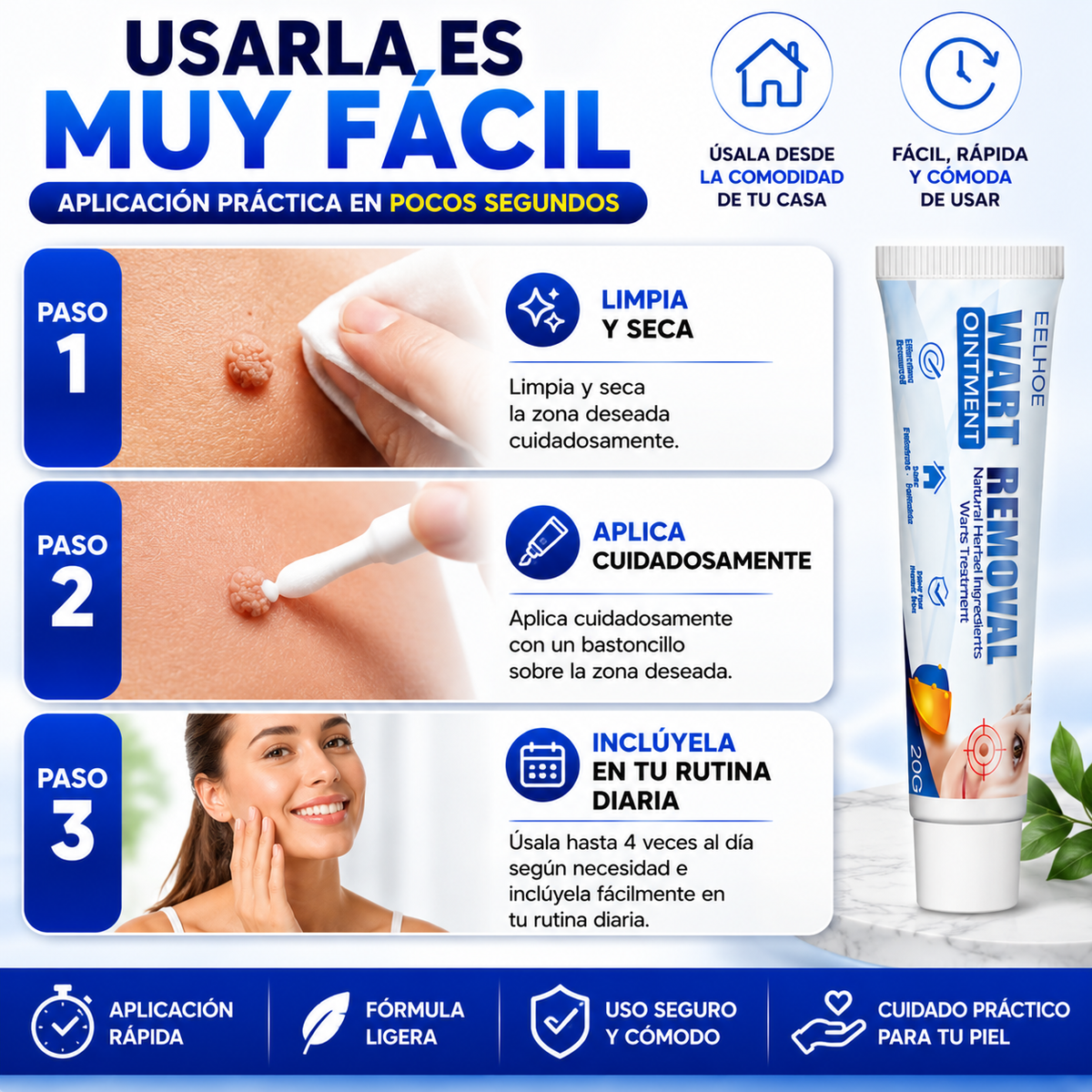 Wart Removal™ Crema para Verrugas y Limpieza Visible de la Piel
