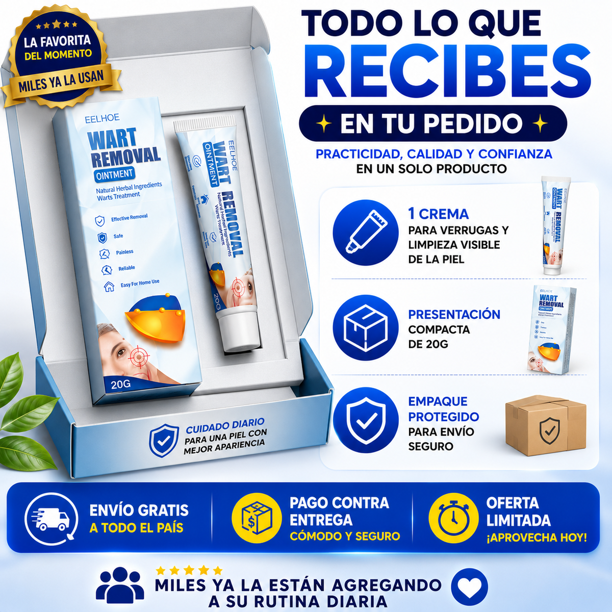 Wart Removal™ Crema para Verrugas y Limpieza Visible de la Piel