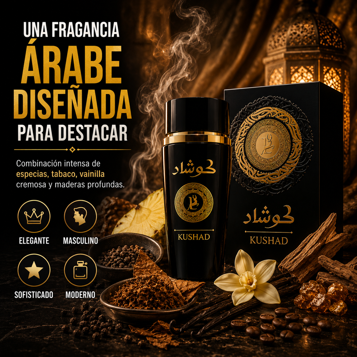 AL GAZAL Kushad™ — Fragancia Árabe Masculina Intensa y Elegante
