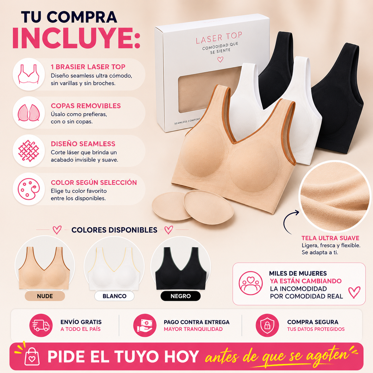 BRASIER LASER TOP™ – Comodidad Invisible Todo El Día
