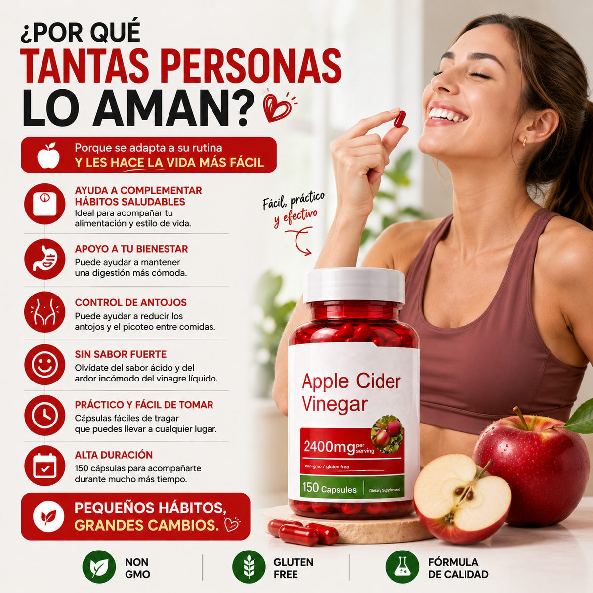 APPLE CIDER VINEGAR  🍎 La forma práctica de incluir vinagre de manzana en tu rutina wellness diaria