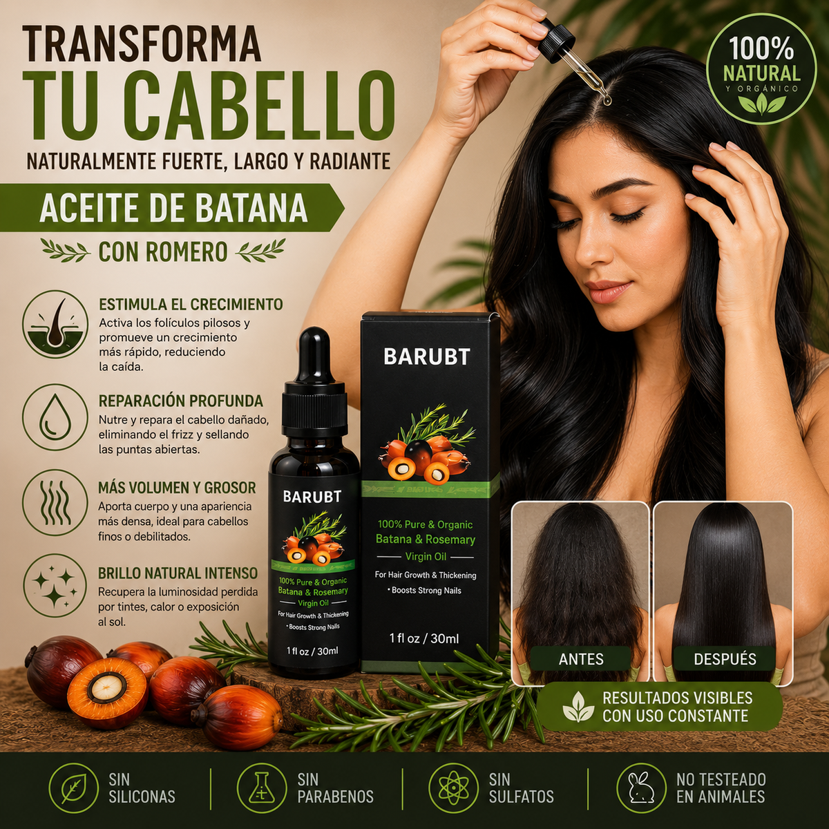 Batana's Oil™  Fortalece, Nutre y Transforma la Apariencia de Tu Cabello