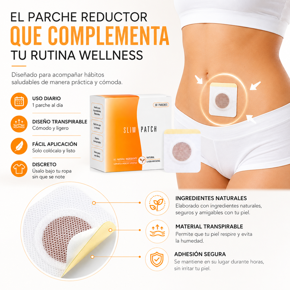 SLIM PATCH X30™ El parche wellness que complementa tu rutina diaria de forma práctica y cómoda