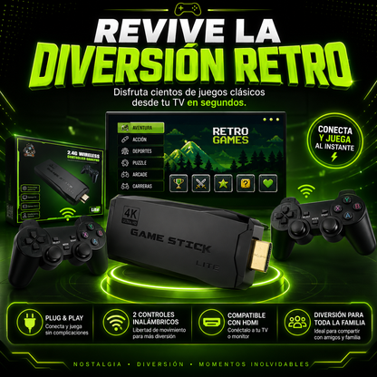 🎮 Game Stick™ Convierte tu TV en una consola de juegos