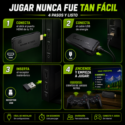🎮 Game Stick™ Convierte tu TV en una consola de juegos