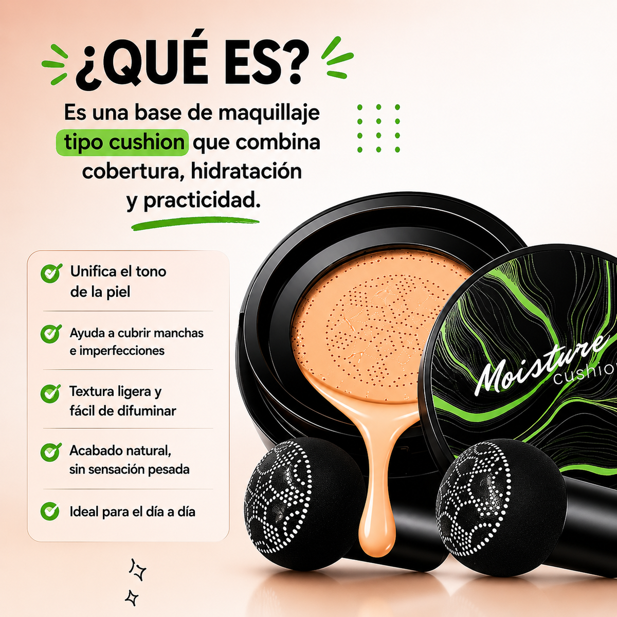 Moisture Cushion™ ✨ Base Cushion Hidratante de Alta Cobertura