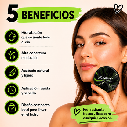 Moisture Cushion™ ✨ Base Cushion Hidratante de Alta Cobertura