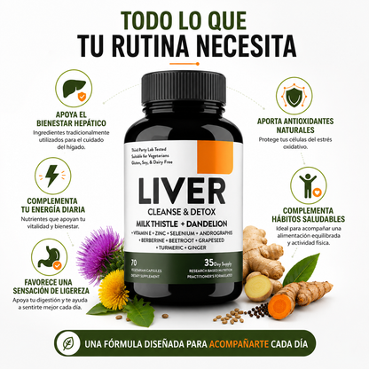 LIVER DETOX Fórmula Avanzada Para Complementar Tu Bienestar Diario
