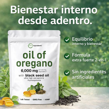 MicroIngredients - Cápsulas blandas de aceite de orégano Importadas (300 cápsulas)
