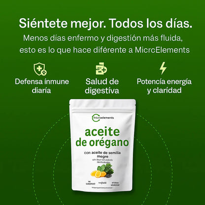 MicroIngredients - Cápsulas blandas de aceite de orégano Importadas (300 cápsulas)