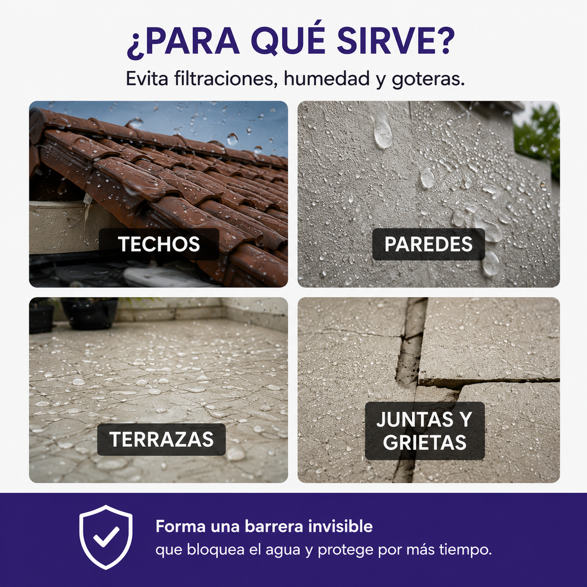 AGUACERO™️ Sellador impermeabilizante transparente Multisuperficies De Alta Duración.