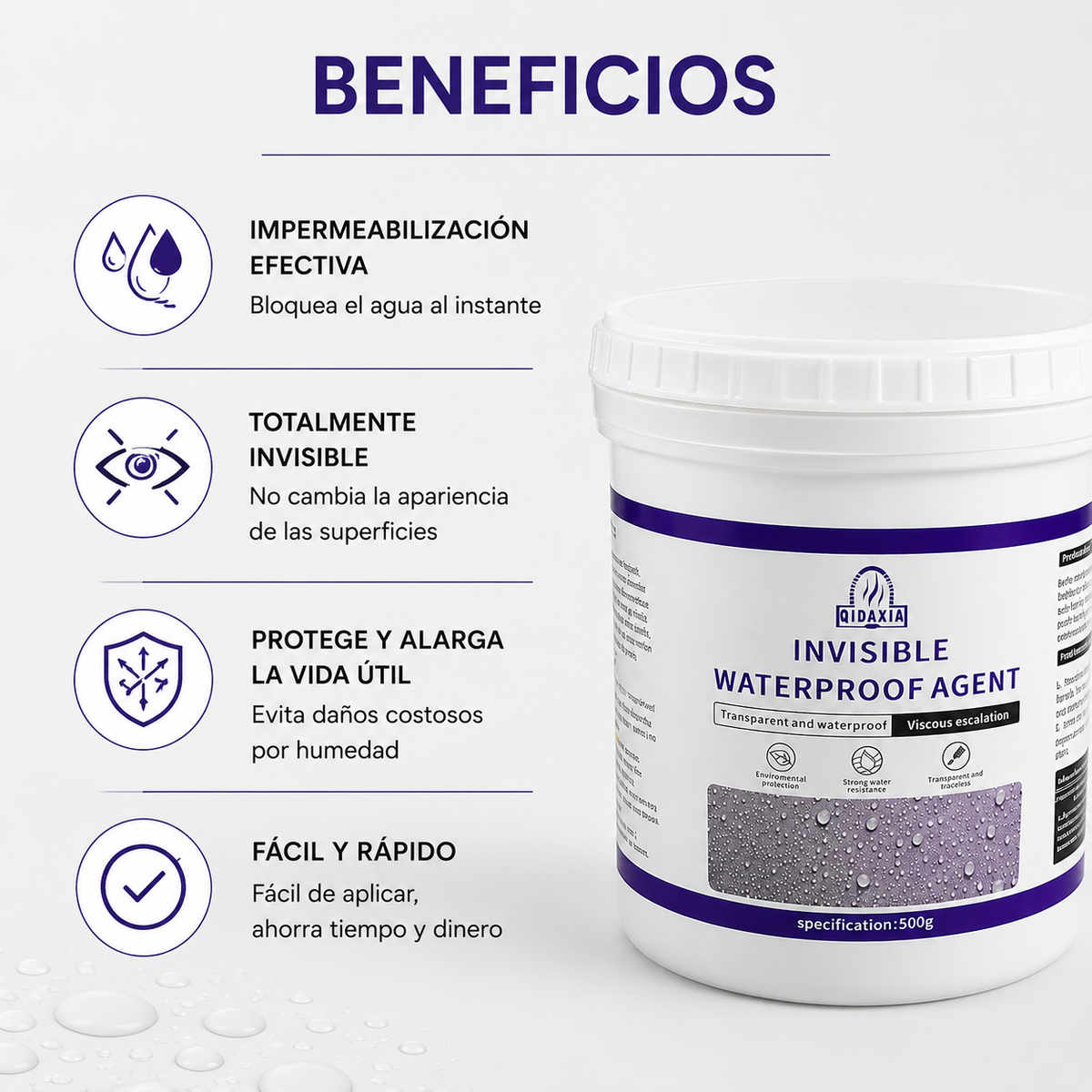 AGUACERO™️ Sellador impermeabilizante transparente Multisuperficies De Alta Duración.