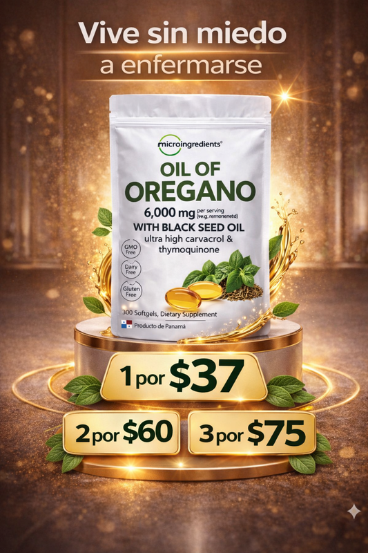 Aceite de Orégano 6000 mg con Black Seed Oil