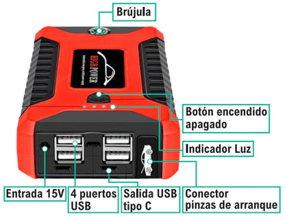 EnergyMax™PRO || Arrancador de Batería Con 11.000 mAh.
