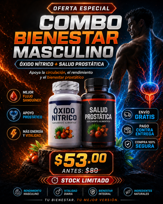 Combo Bienestar Masculino: Óxido Nítrico + Salud Prostática