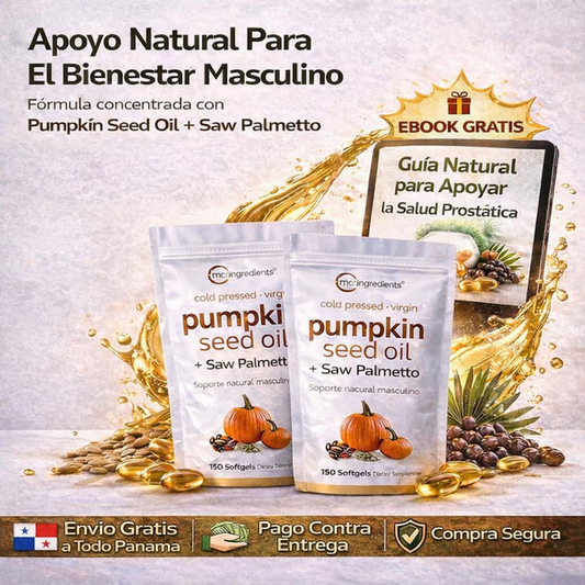 Aceite de Semilla de Calabaza + Saw Palmetto | Apoyo natural para tu bienestar prostatico y hormonal